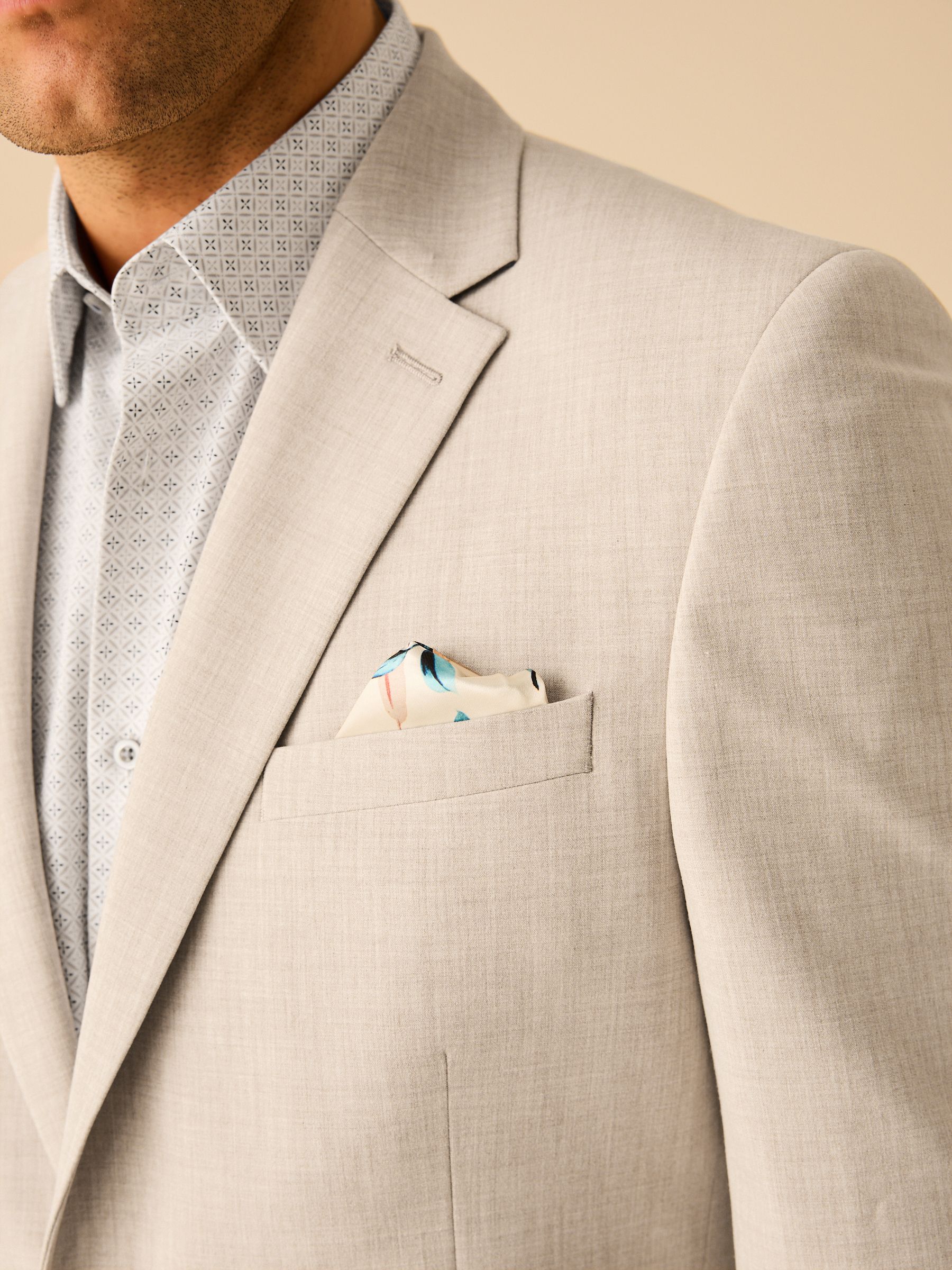 Pastelgeel - Slim Fit - Meegevend stretchkostuumjasje