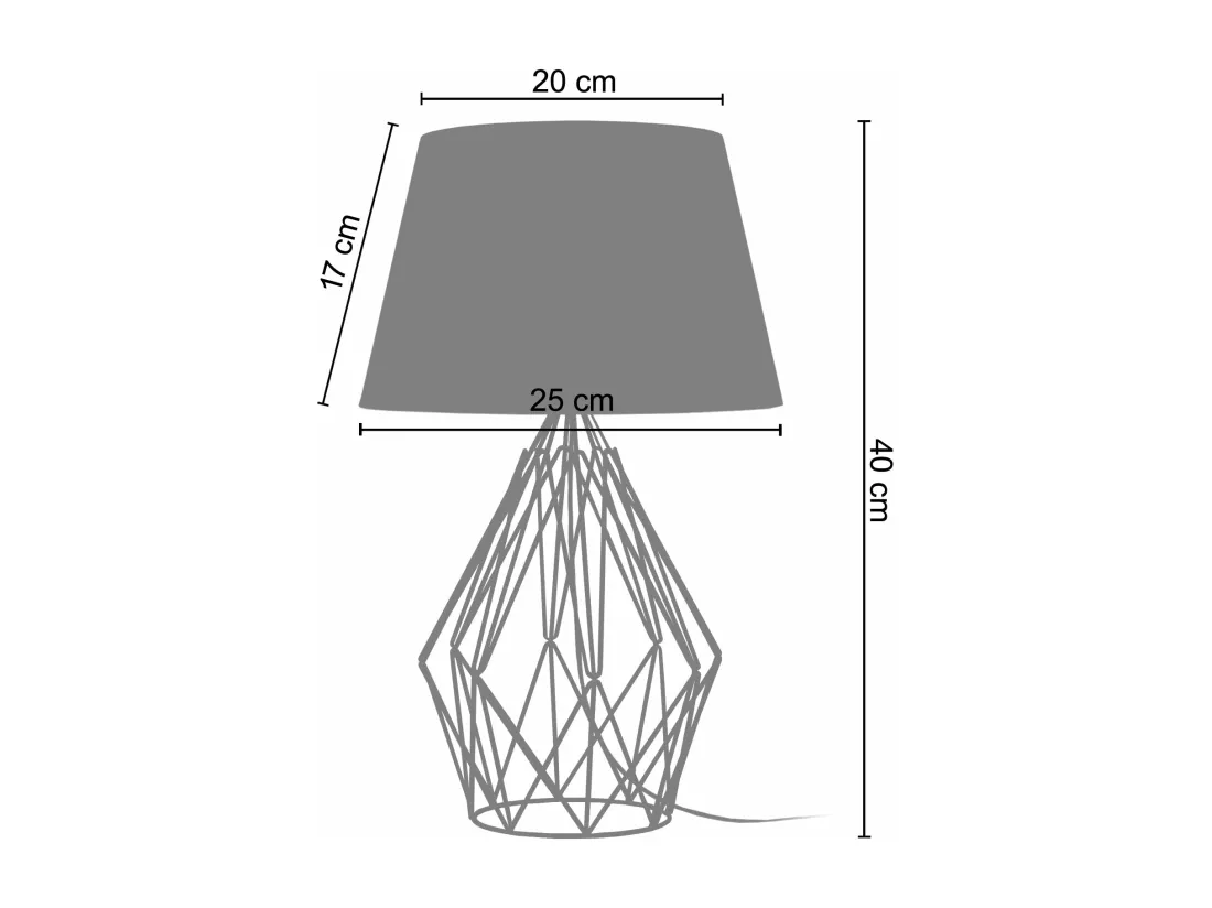Lampe a poser colonne métal aluminium 40 cm.