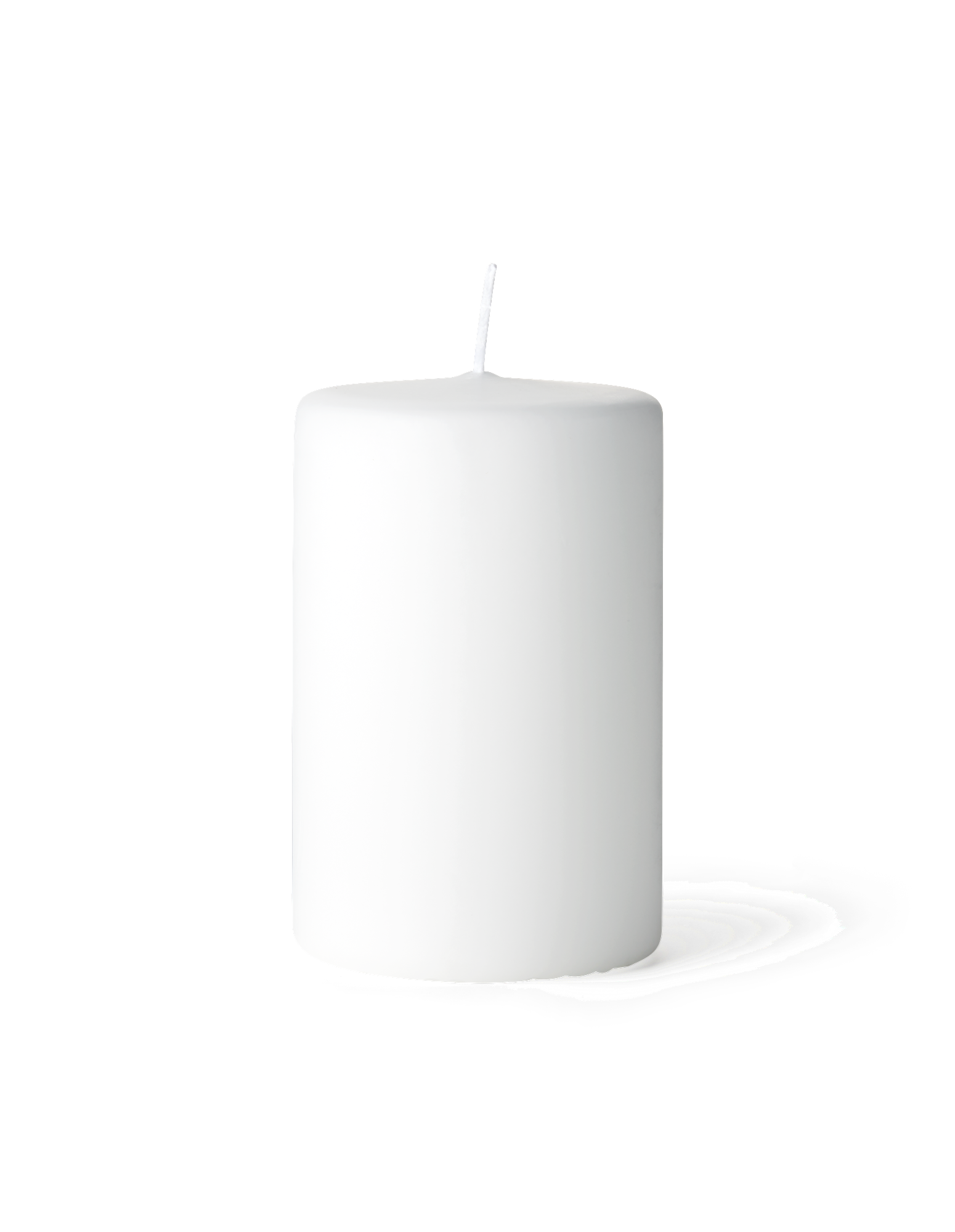 Bloklys 12 cm | Paraffin. 7,7 x 12 cm. | White