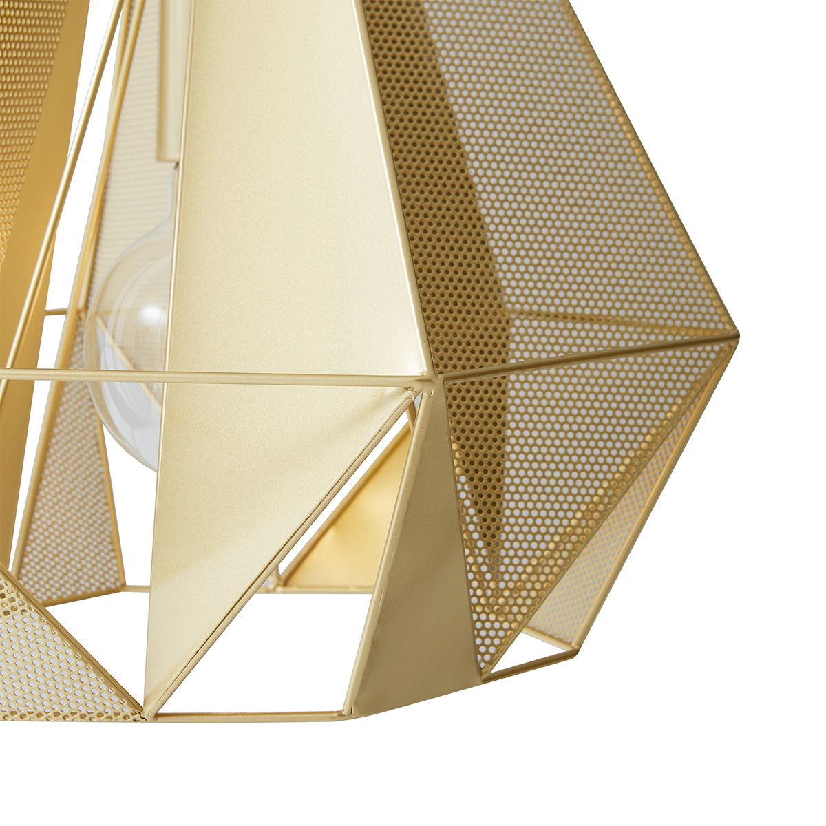 Industriële hanglamp goud met mesh 3-lichts - Carcass