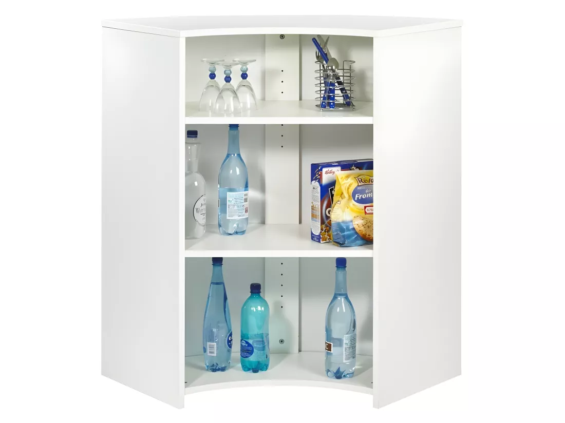 Meuble Bar Comptoir Cuisine Blanc 107 cm - Coloris: Blanc