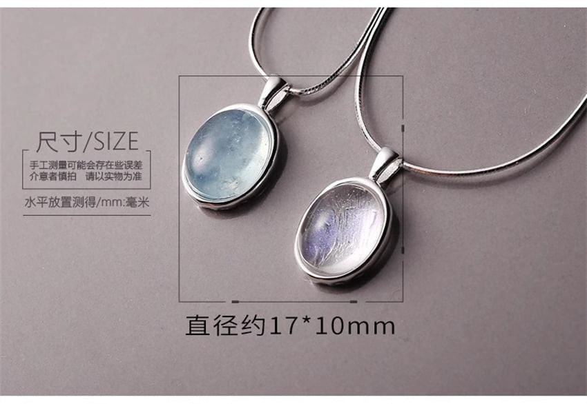 Bolgivy - Hanger met imitatie-edelsteen, choker van sterlingzilver (925)