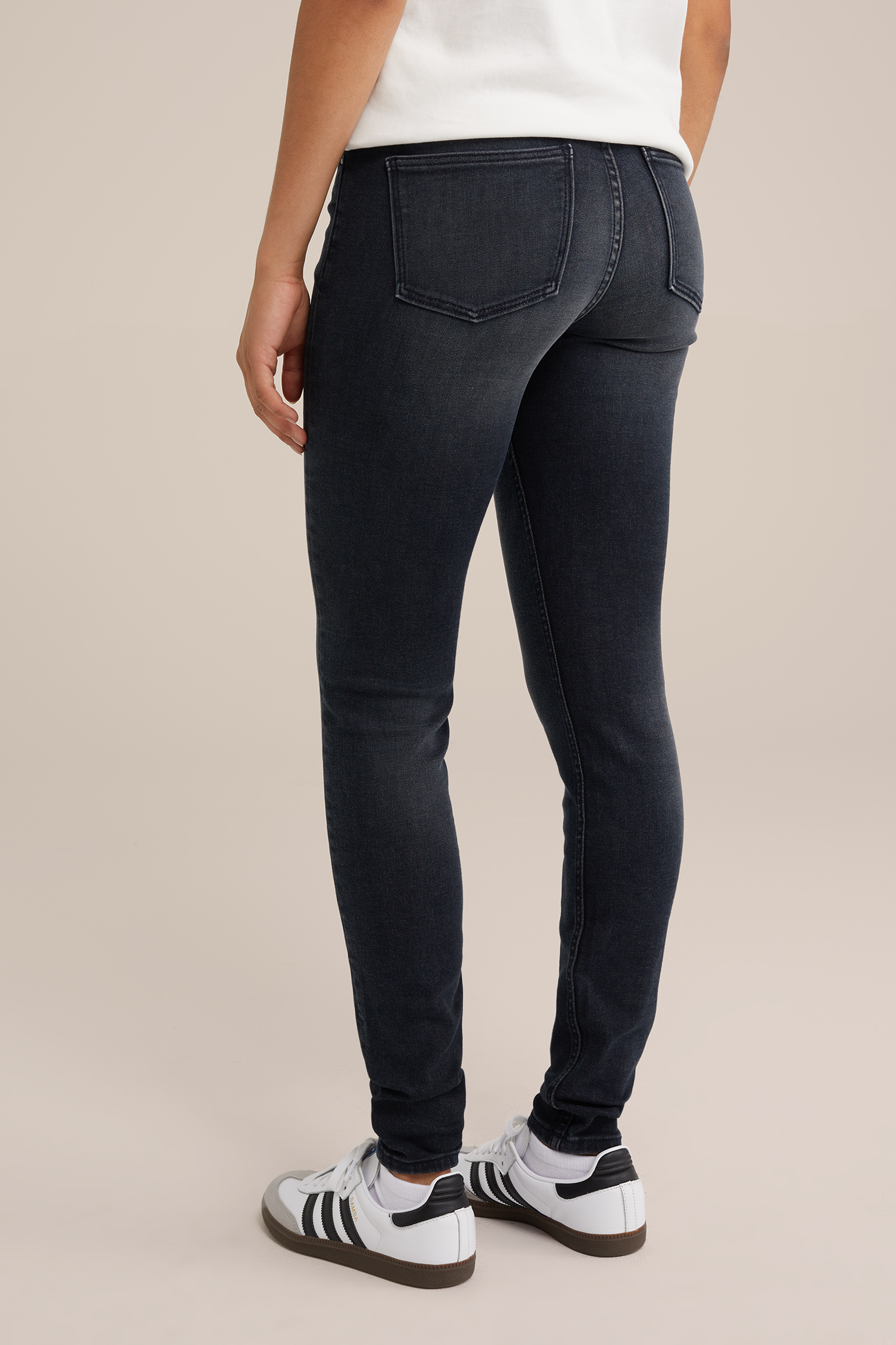 rise superskinny jeans met superstrech Blue Ridge Donkergrijs
