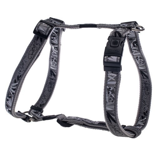 Coleira peitoral de nylon Armed Response para cães, cor Silver Gecko