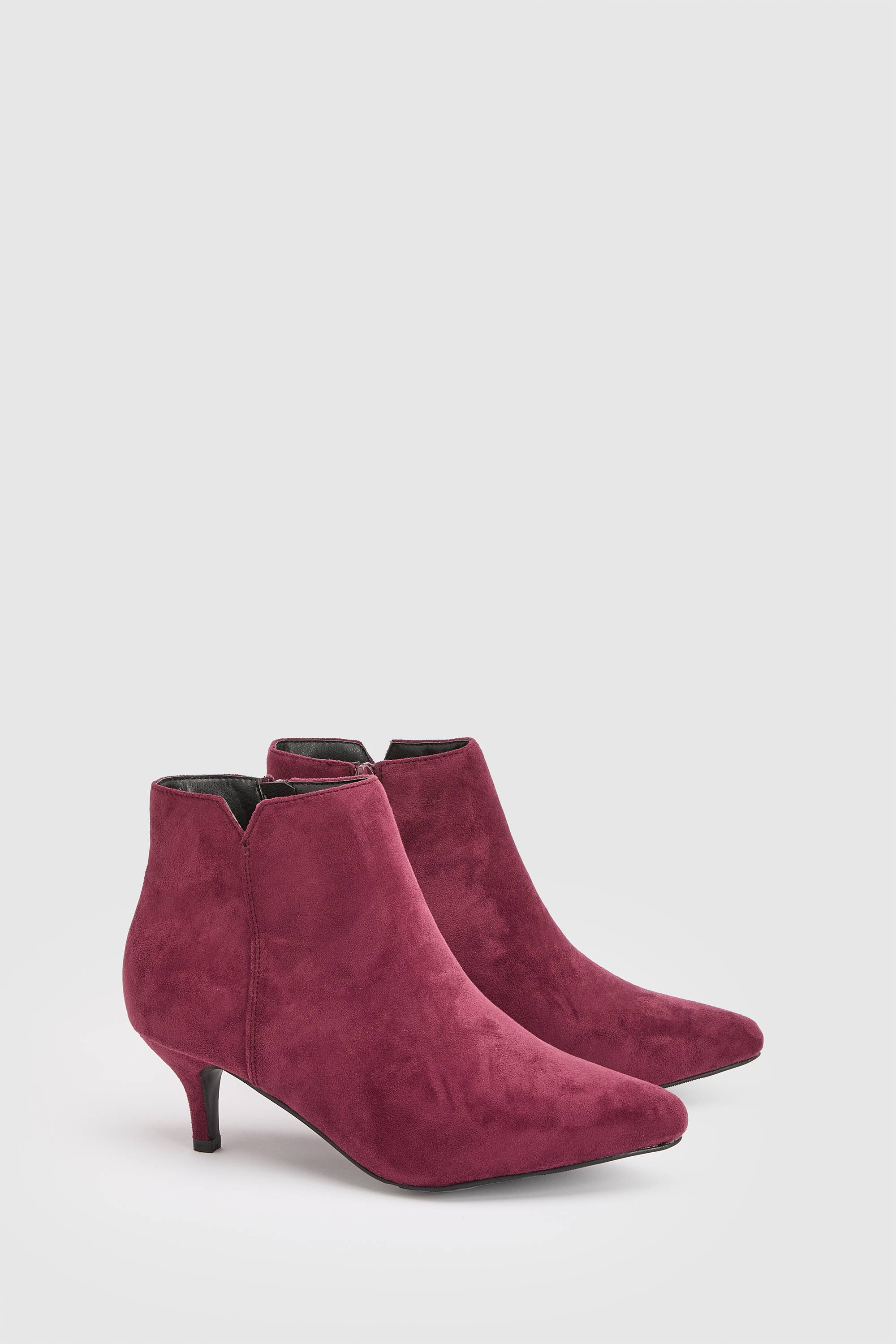 Wallis Bottines à Talon Chaton Pointues Alma Coupe Large en Daim Synthétique