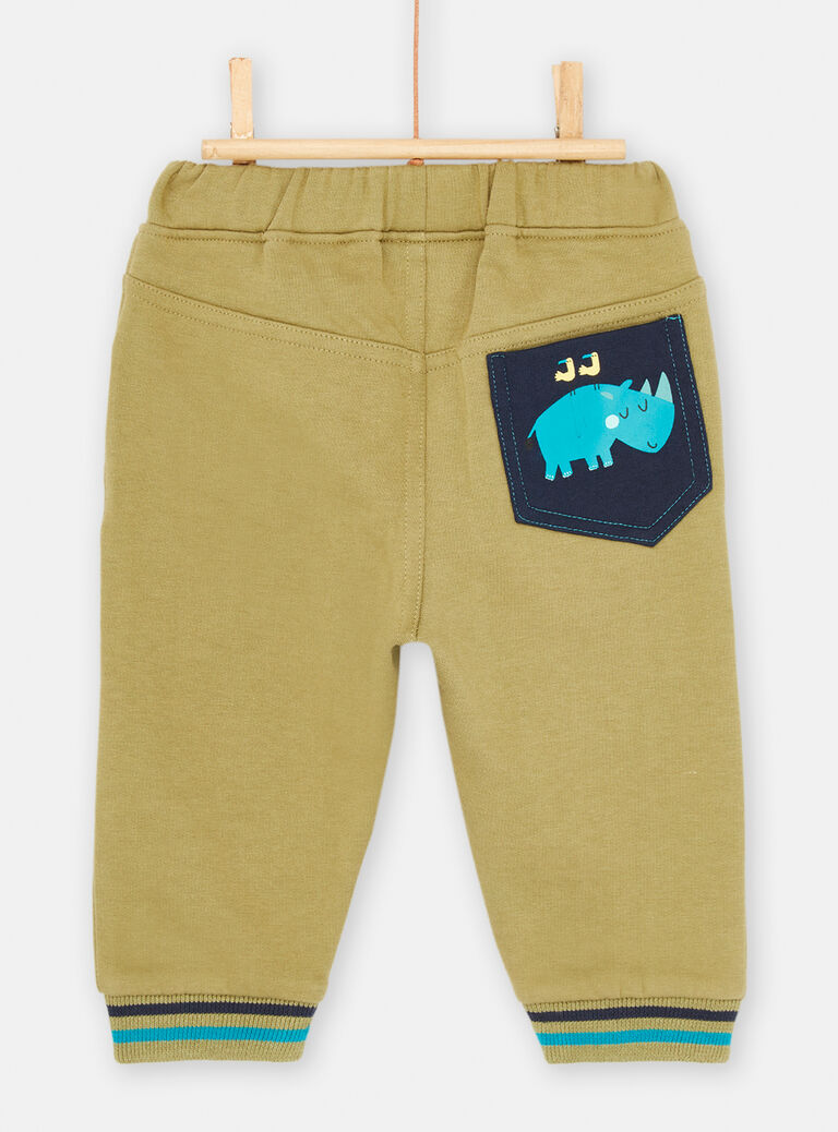 Pantalon vert kiwi à motifs animaux pour bébé garçon