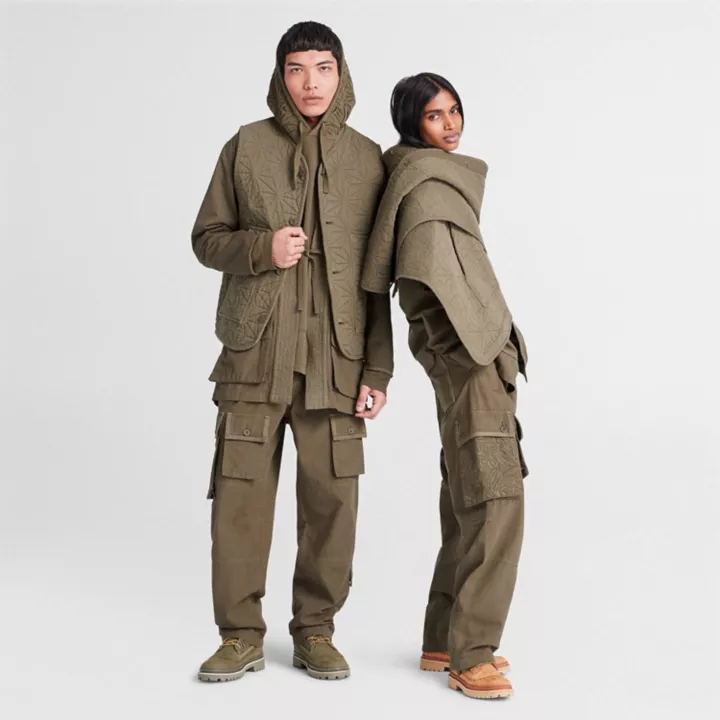 Sweat à capuche Future73 Timberland x CLOT unisexe en vert foncé