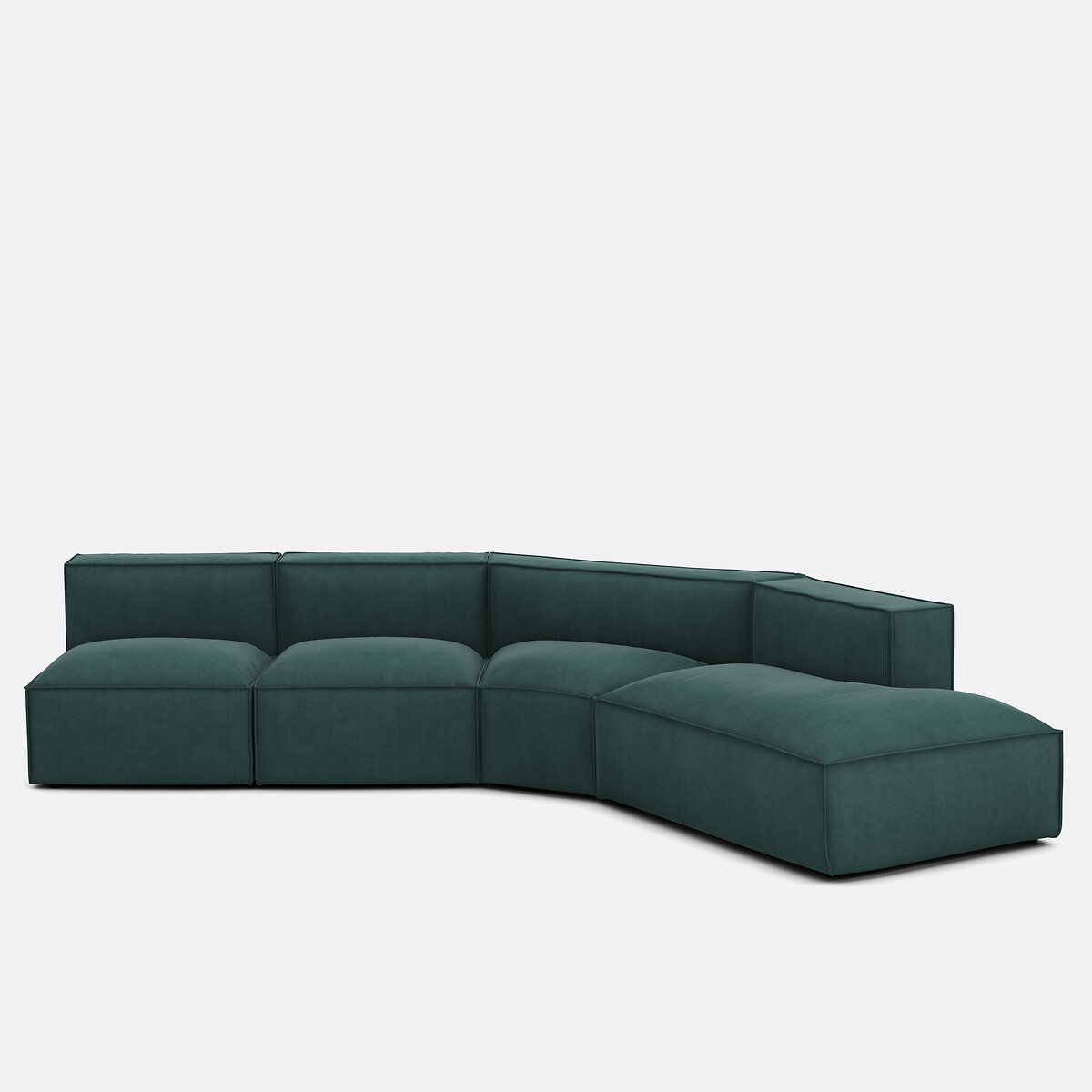 LA REDOUTE INTERIEURS<br>Sofá de veludo cotelê direito de 4 peças, Seven