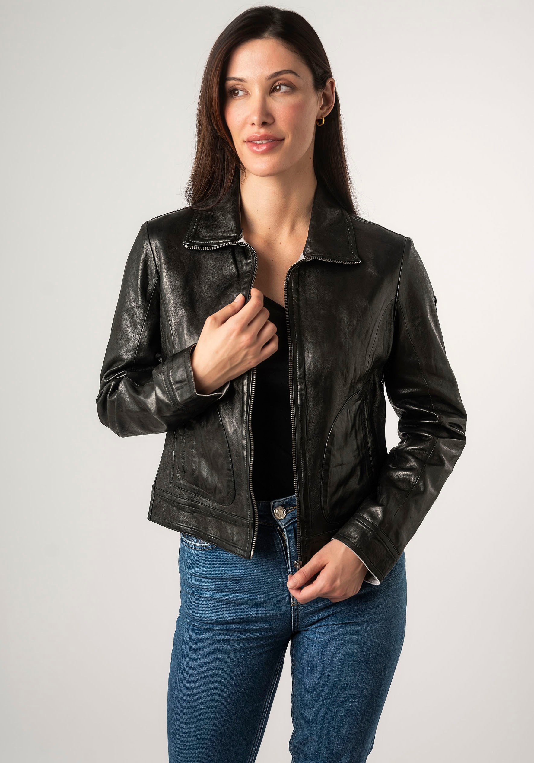 Mauritius Lederjacke »MWLusan« mit Umlegekragen