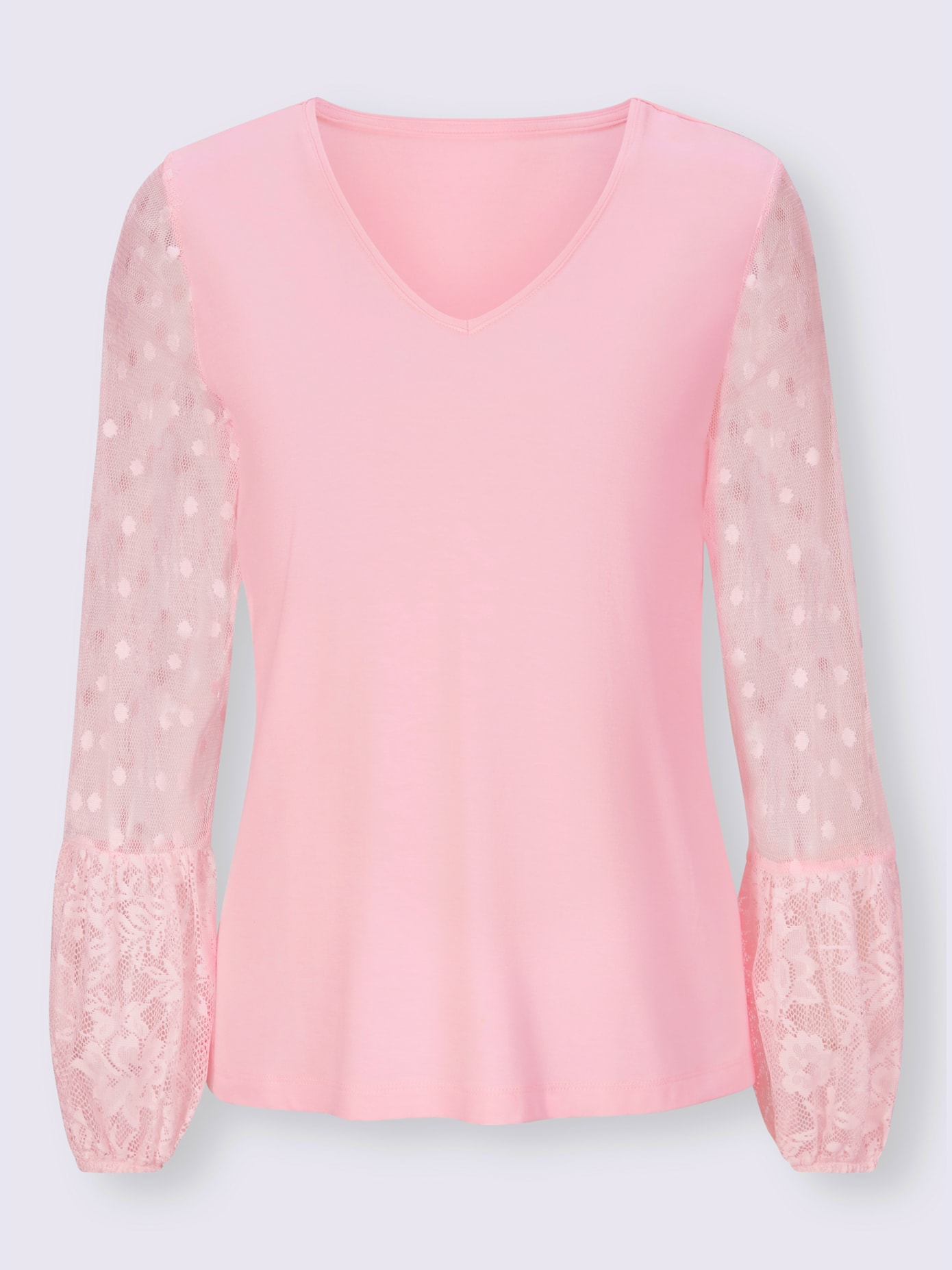 T-shirt dentelle aux manches