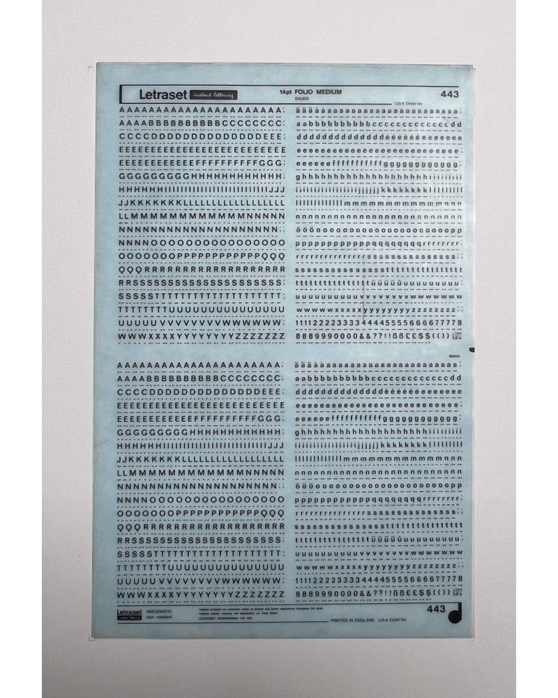 Letraset 443 - FOLIO MEDIUM - 14pt