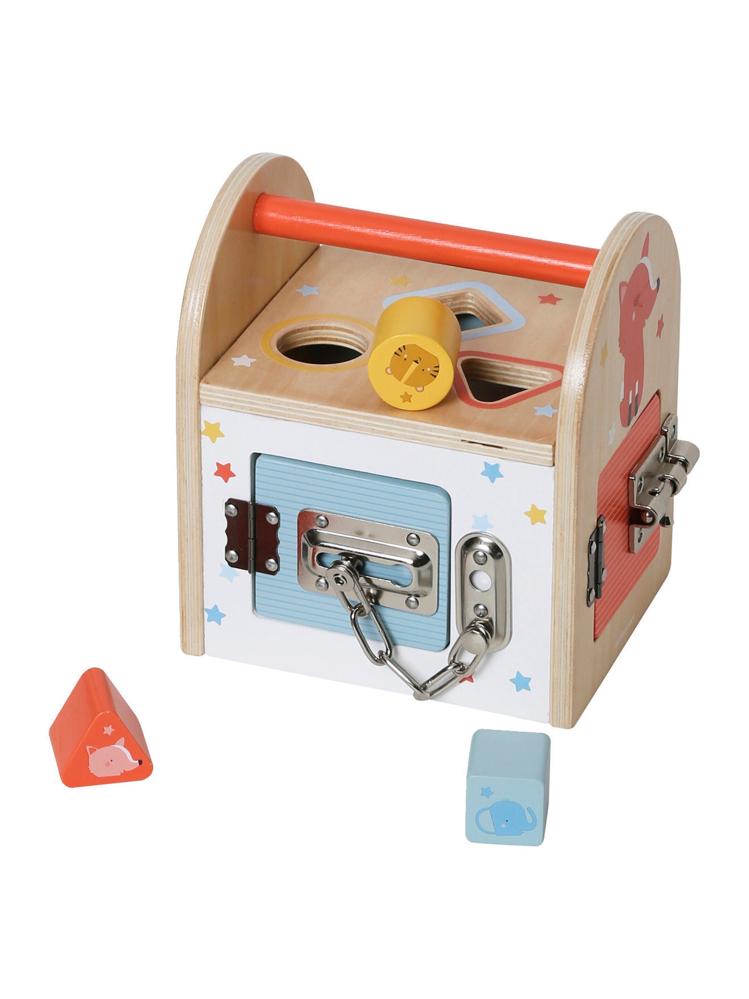 Vertbaudet Geschicklichkeits-Box mit Schlössern, Holz FSC® beige