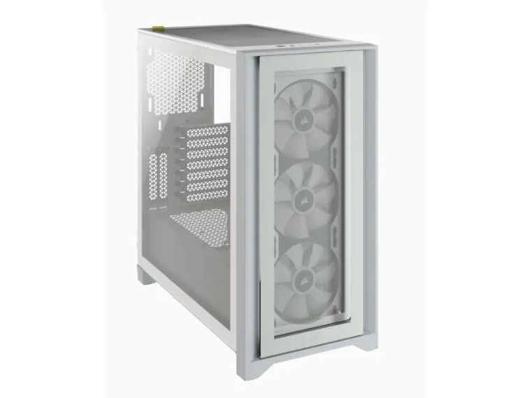 Corsair iCUE 4000X RGB – Miditower - ATX - ingen strømforsyning - Hvid - USB/Lyd