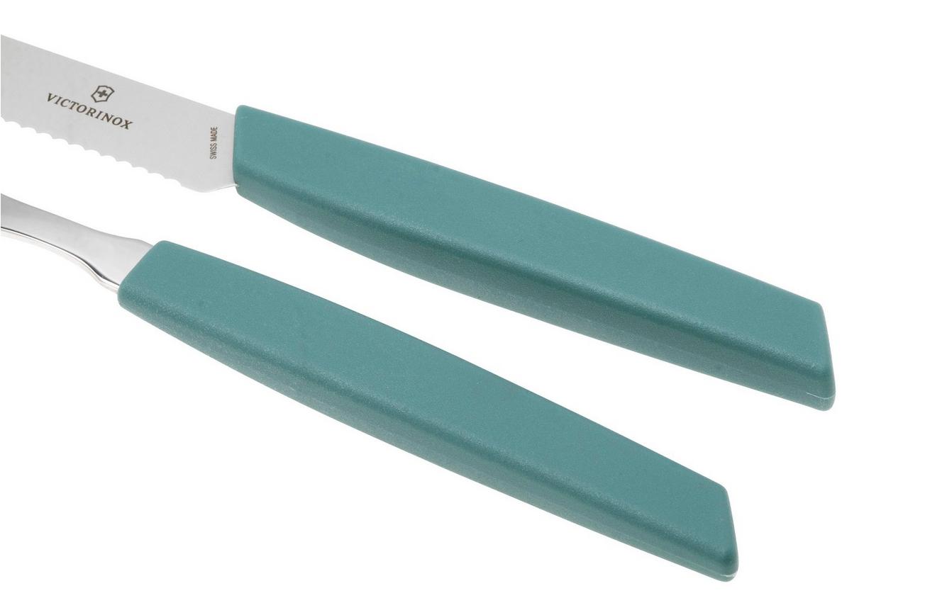 Victorinox Swiss Modern 6.9096.11W43.24, 24-delige bestekset met tomatenmes, groen