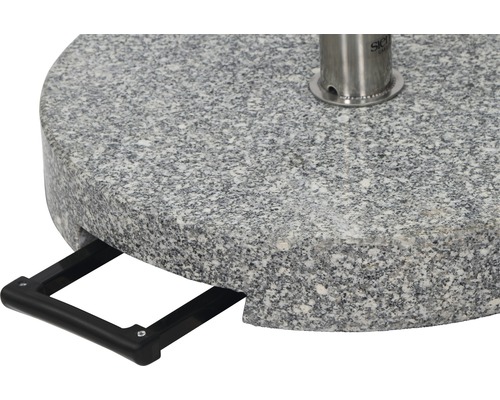 Siena Garden Granieten Parasolstandaard, 40 kg, Grijs, met Handvat en Wielen