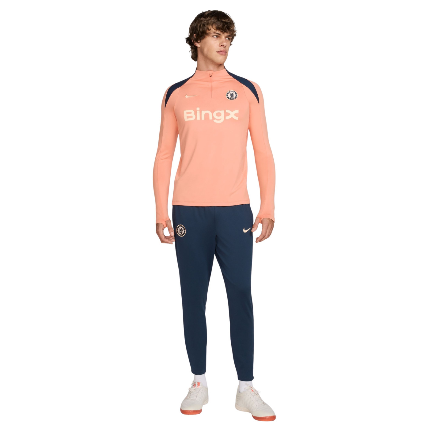 Nike Chelsea Strike Trainingsbroek 2024-2025 Donkerblauw Lichtroze Goud