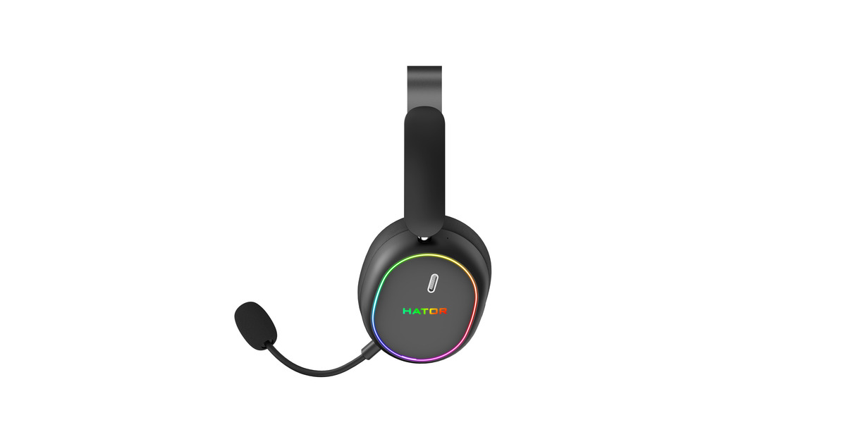HatorPhoenix 2 Wireless over-ear gaming headset  (Zwart, RGB, 2.4GHz / Bluetooth 5.4 / USB-C)