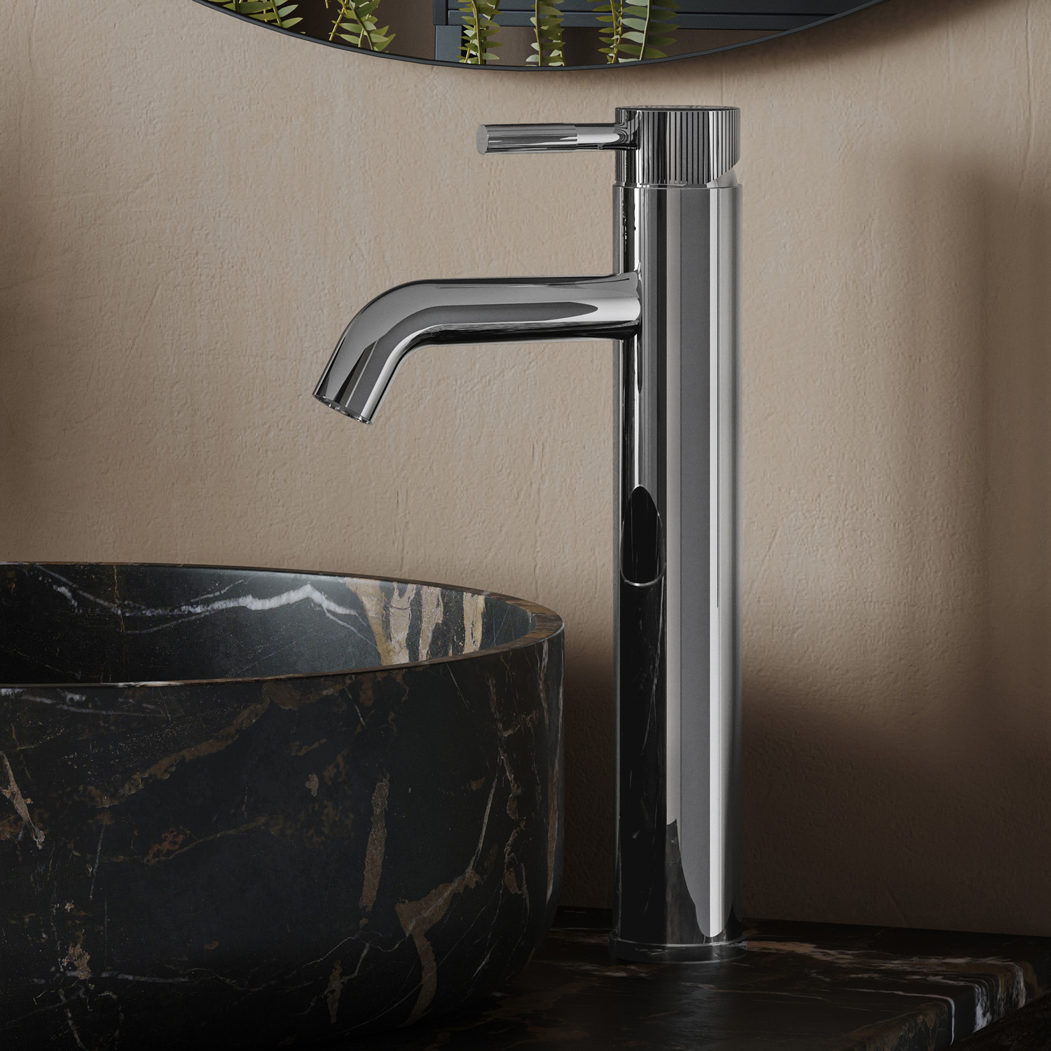 Saniclear Plus Stripes hoge wastafelkraan chroom