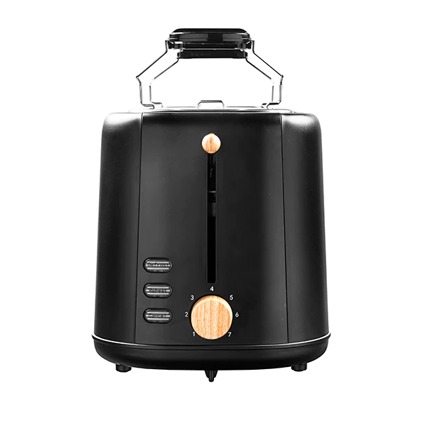 Toaster grille-pain 2 tranches noir et bois Bestron