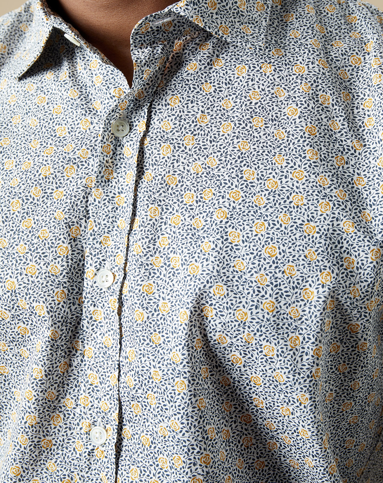 Hartford Chemise slim Sammy imprimée blanc/gold/navy