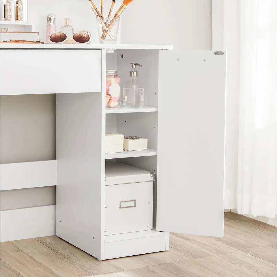 Furnihaus Kaptafel met rechthoekige spiegel en 1 lade cosmetische tafel