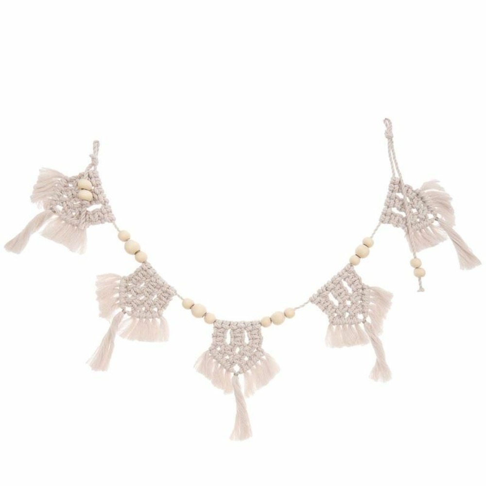 10 perles rondes macramé - bois nature - 20 mm