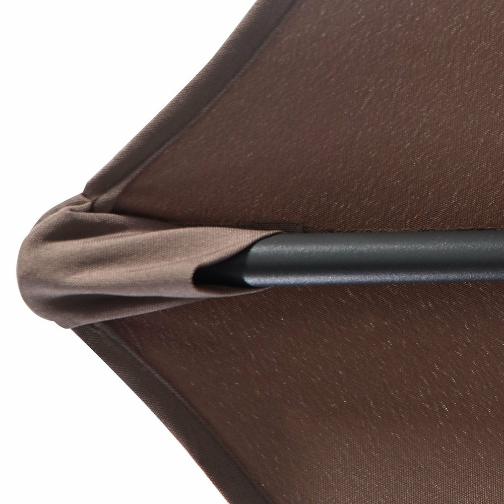 Parasol inclinable déporté de diamètre de 2 7 m en acier patio avec manivelle vin rouge/marron/beige-marron