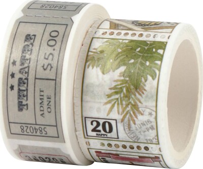 Masking Tape - Billet- Og Naturmotiver - L 3+5 M - B 20+25 MM - 2 Ruller