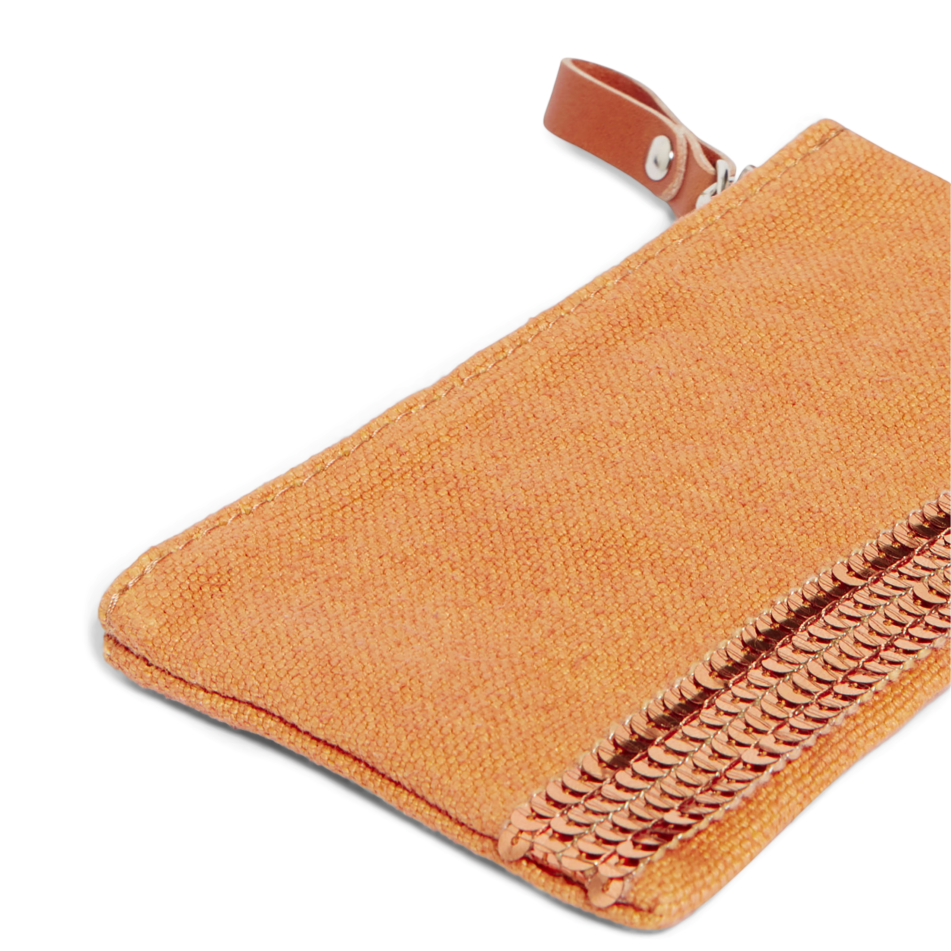 Trousse en lin et sequins | Jaune