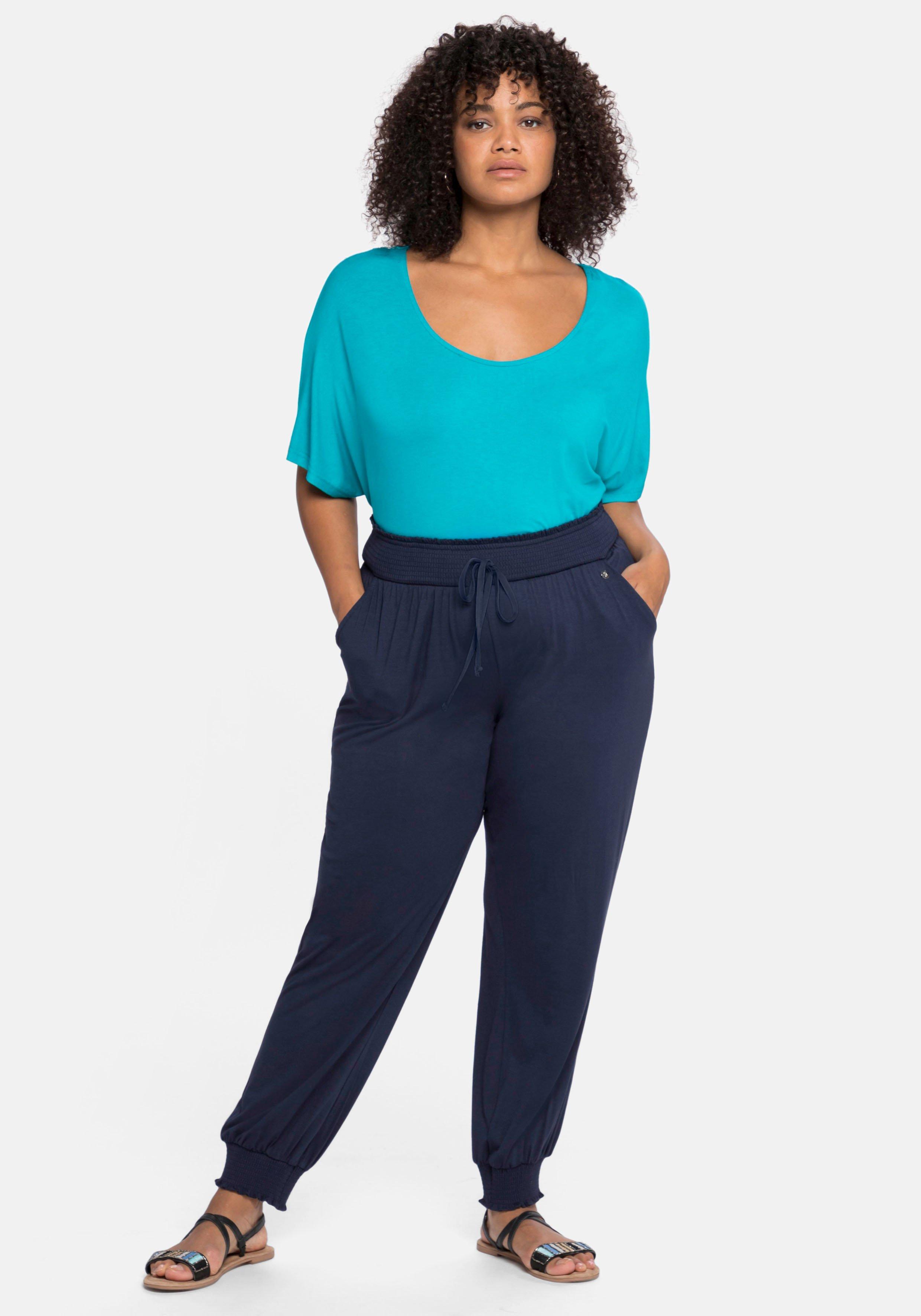 Jerseyhose im Joggpants-Stil, mit gesmoktem Bund