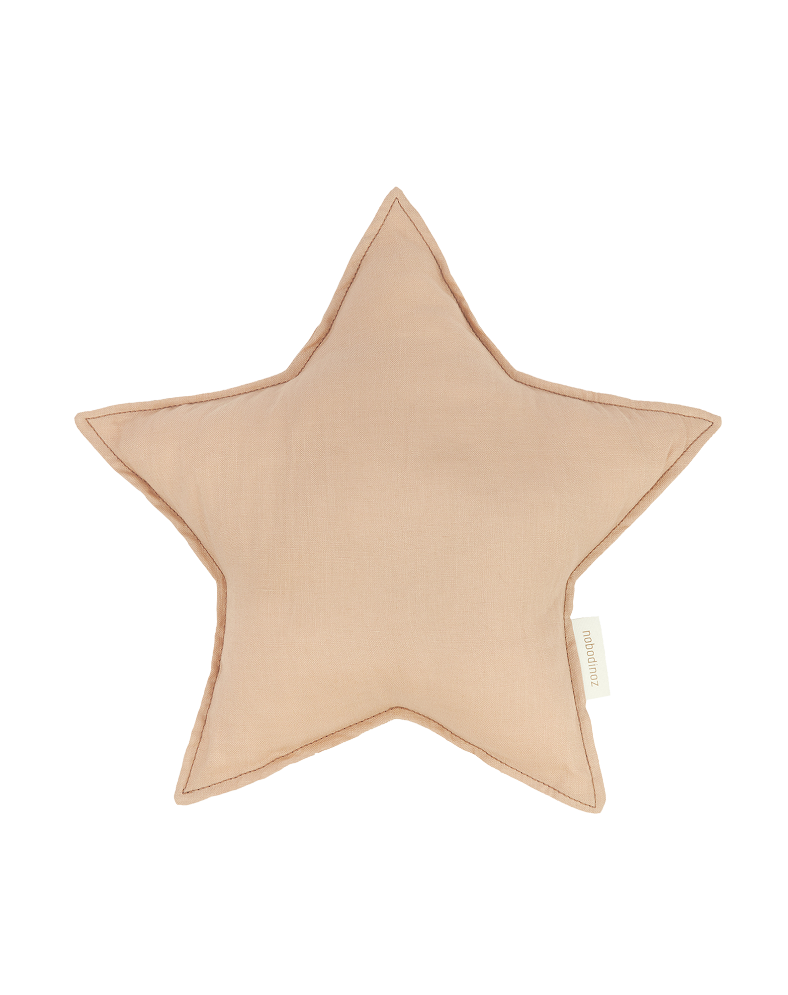 Coussin étoile l1n0 en lin français lavé | Marron
