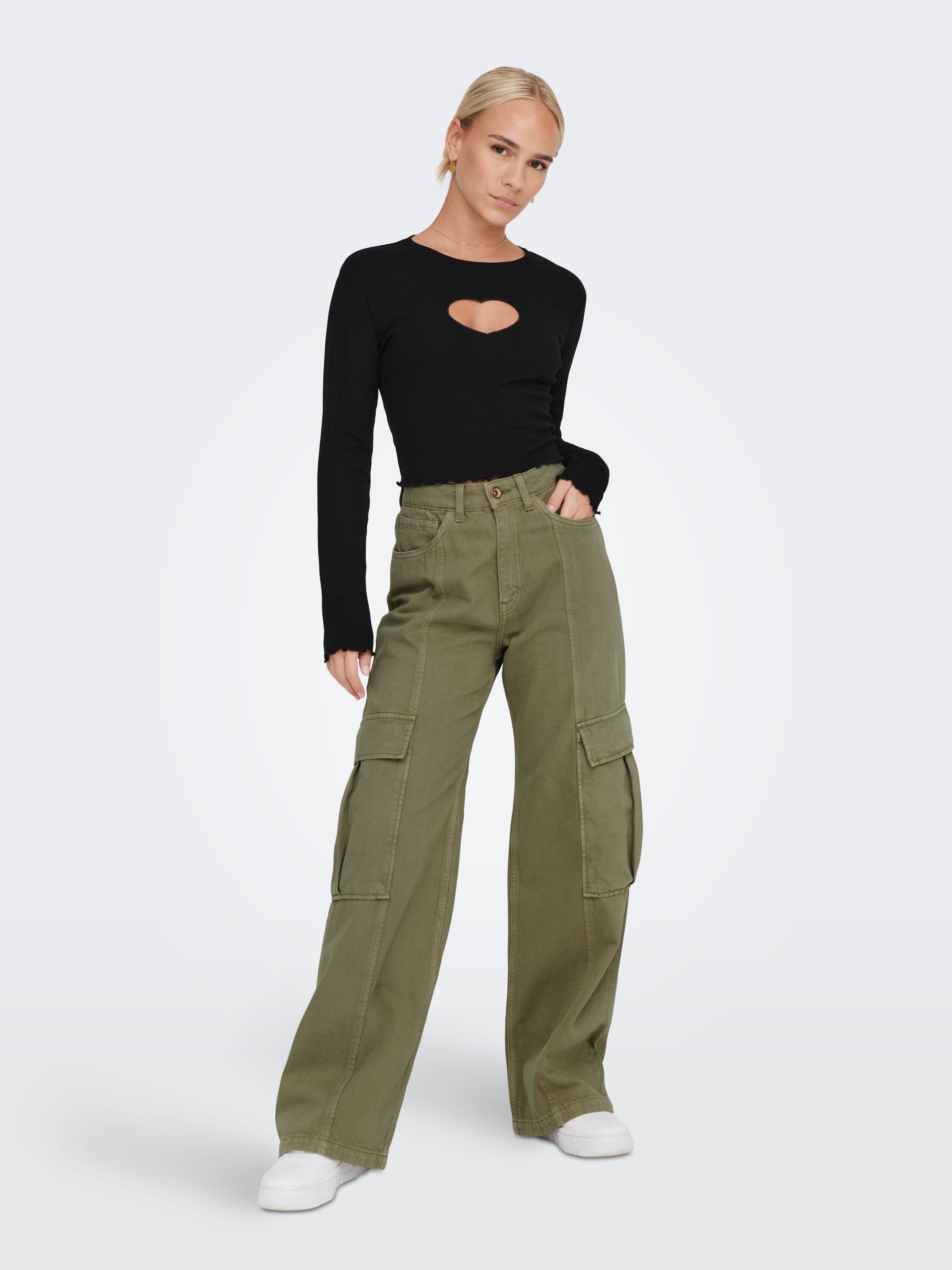 ONLHOPE Weiter Beinschnitt Cargo-Hose Aloe