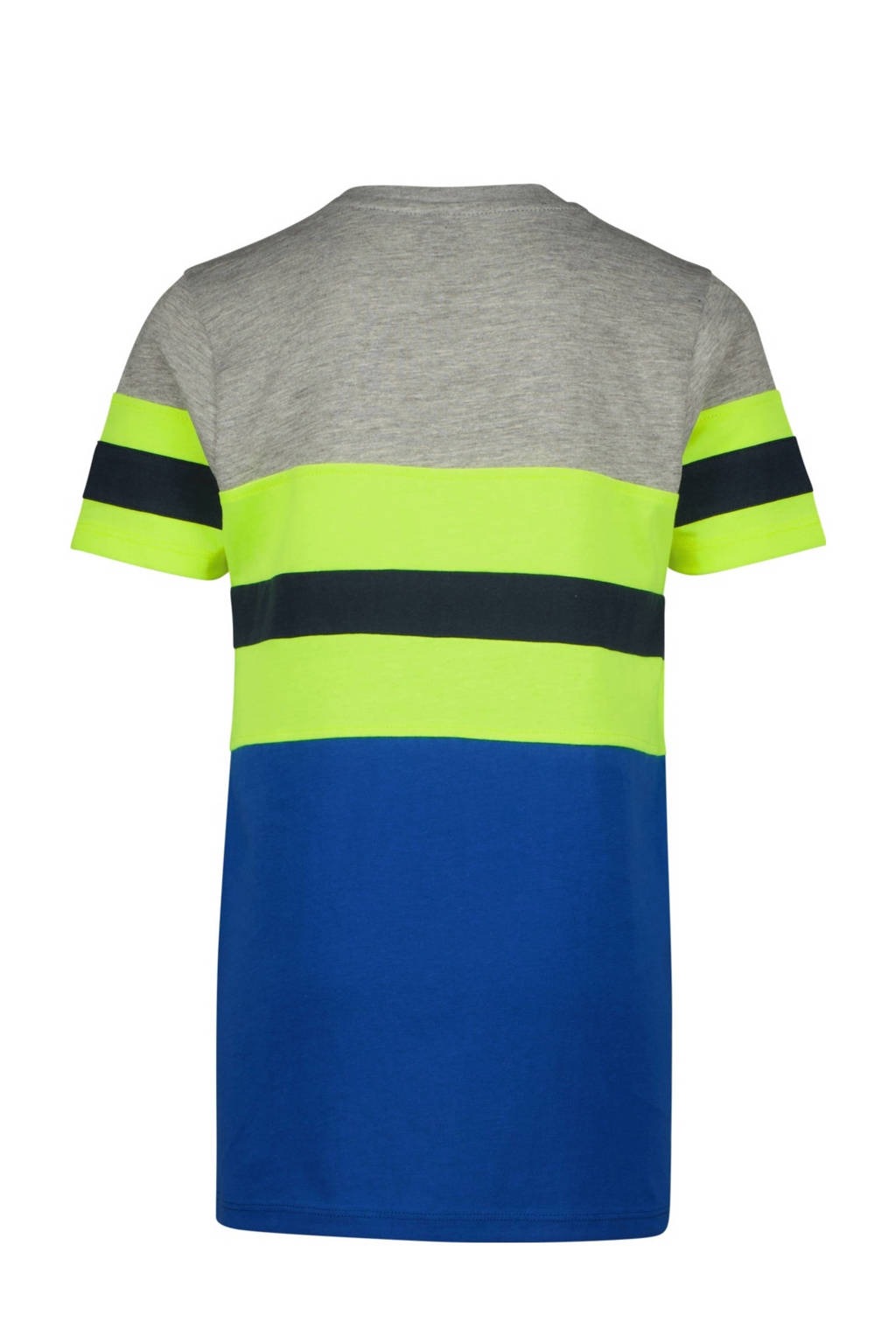 Vingino T-shirt HAVAR blauw/limegroen/grijs