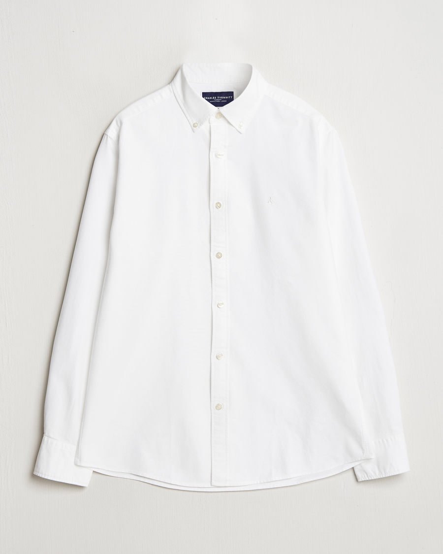 Charles Tyrwhitt Button Down Stretch Oxford Shirt White
