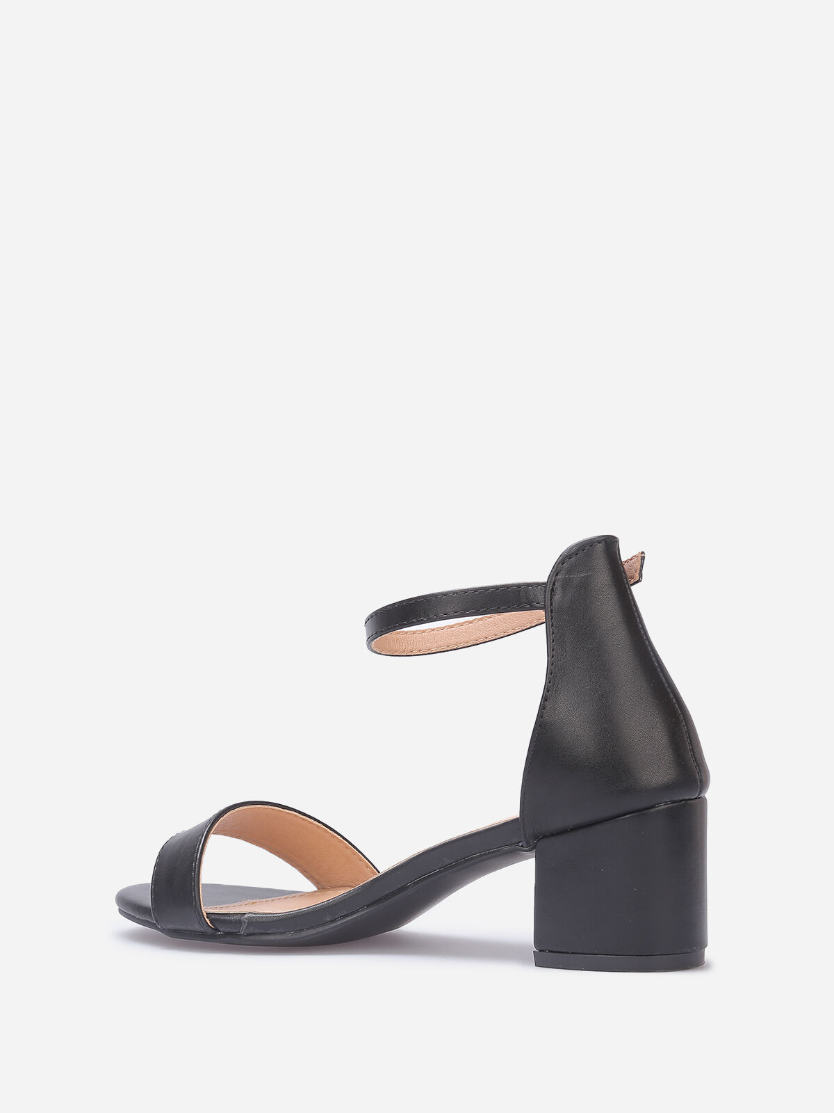 Sandales à talon carré grandes tailles- Noir