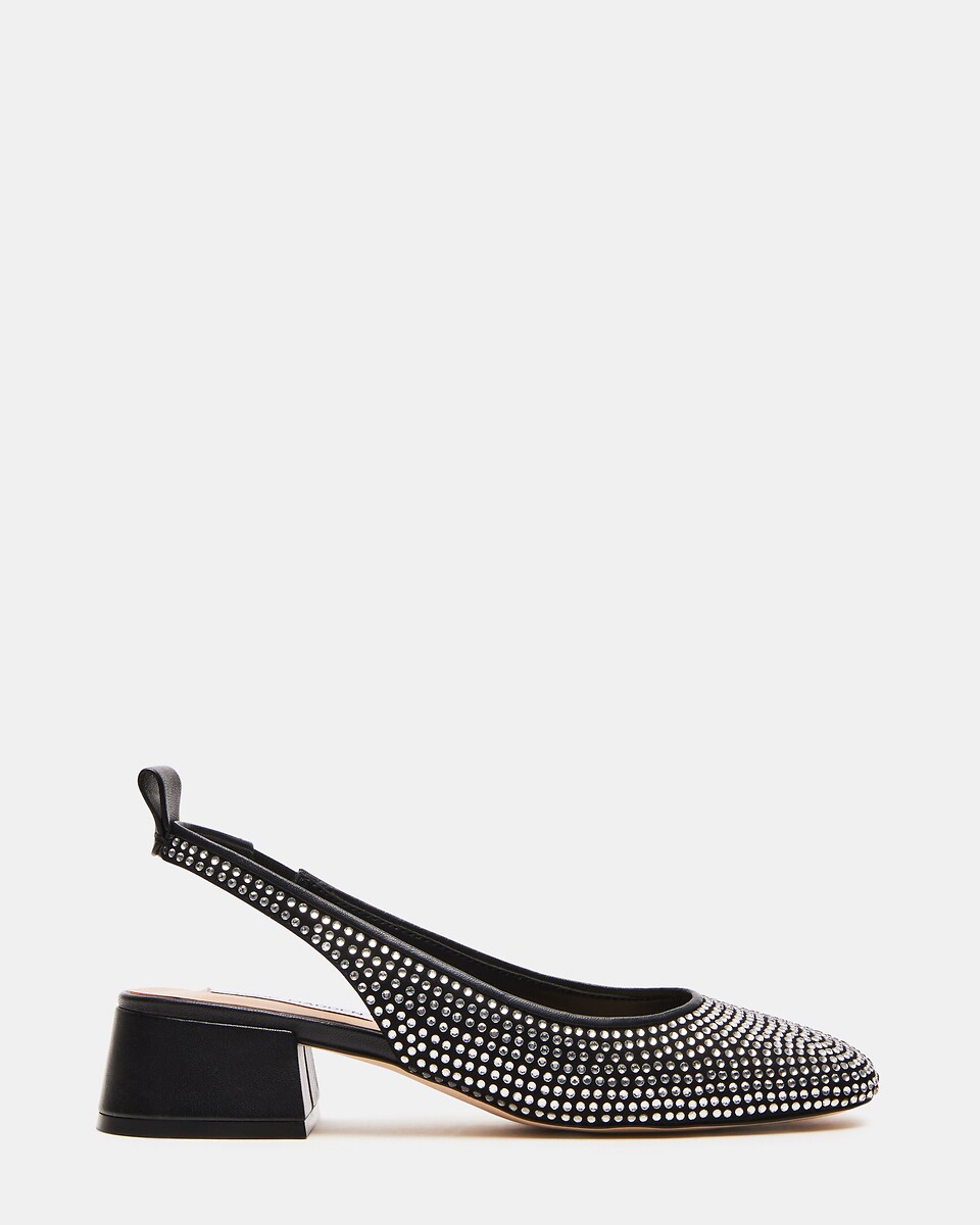 STEVE MADDEN<br>Sapatos de couro com tira no calcanhar; salto largo.