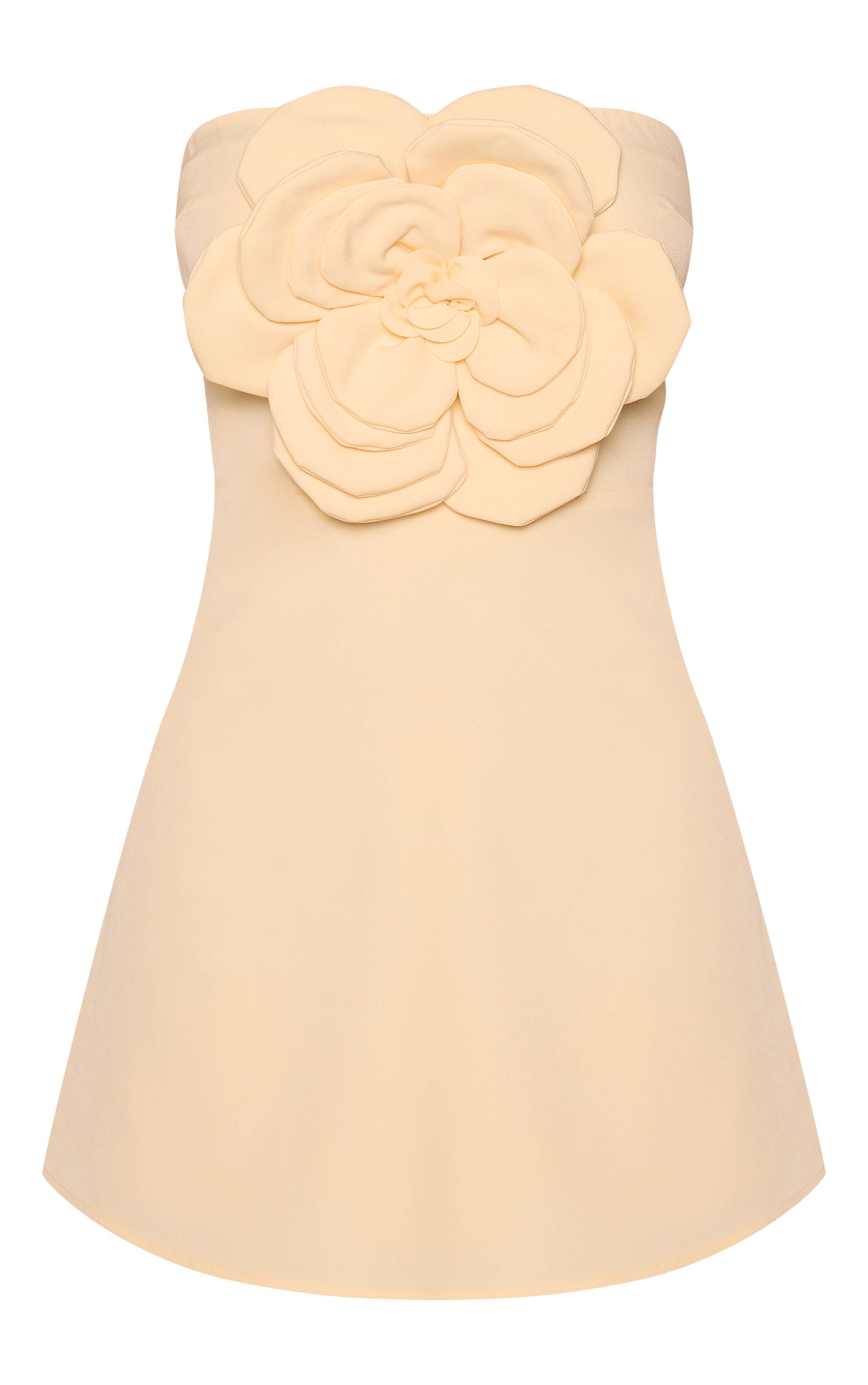 Citron Robe Trapèze Bustier À Motif Floral