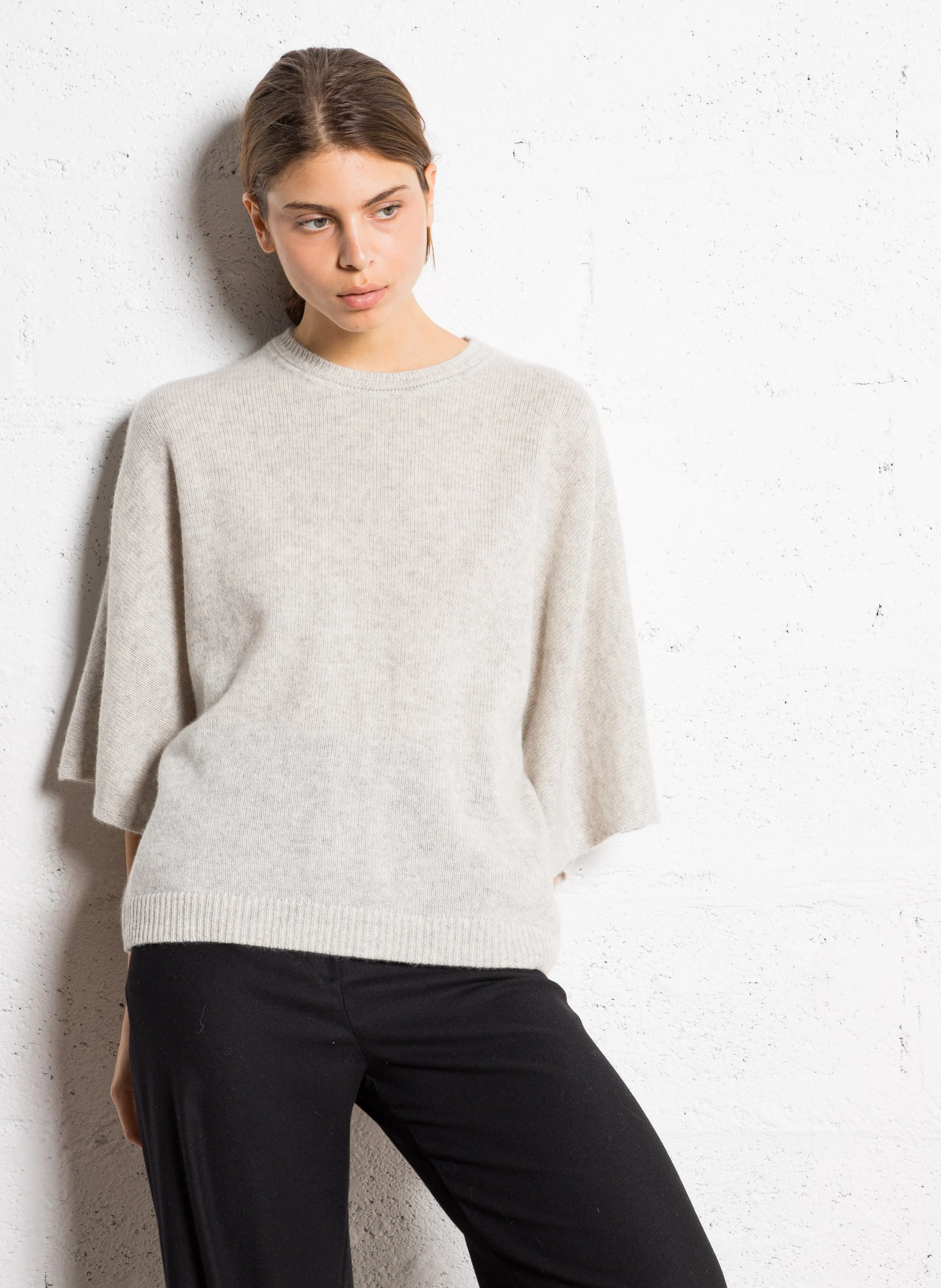 CODY - Pull manches larges en cachemire | Gris