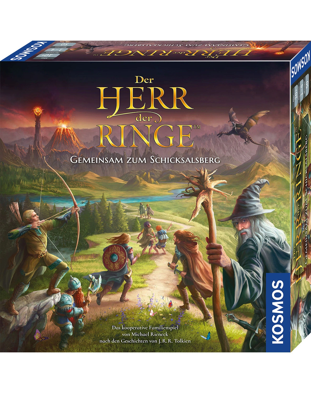 Gesellschaftsspiel DER HERR DER RINGE - GEMEINSAM ZUM SCHICKSALSBERG in bunt