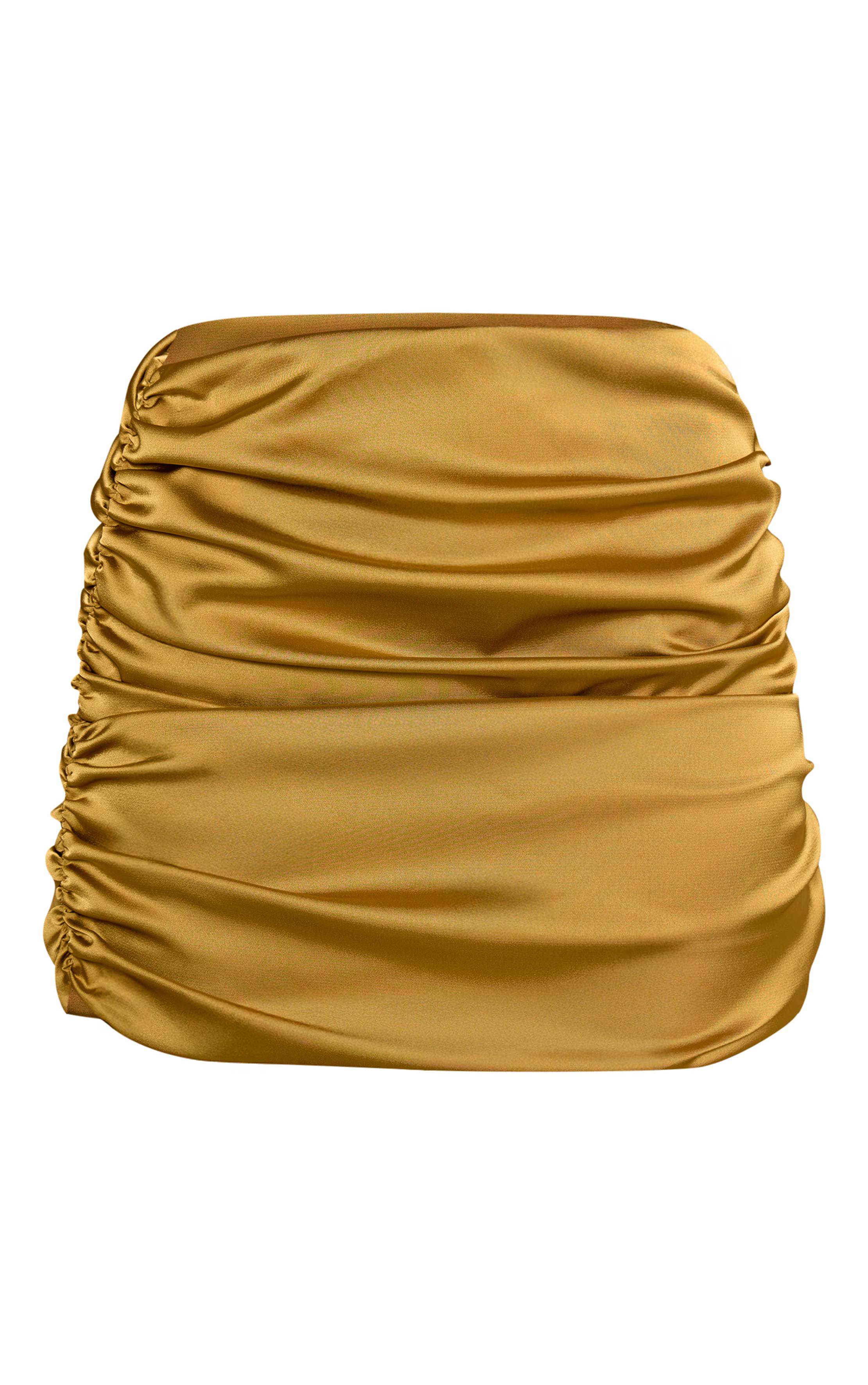 Chartreuse Jupe Mini Drapée Froncée Coordonnée