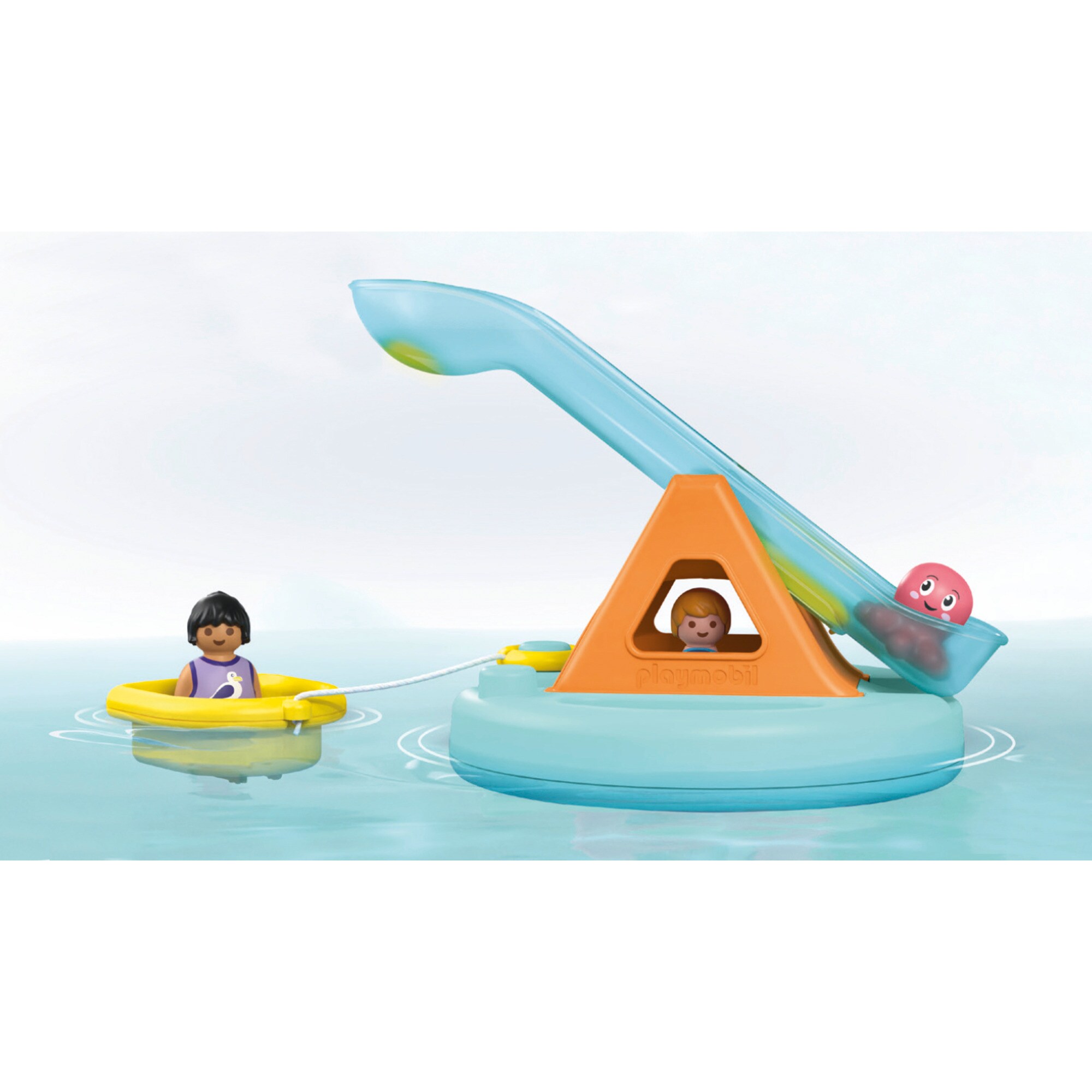 PLAYMOBIL Konstruktionsspielzeug Junior Aqua: Badeinsel mit Wasserrutsche