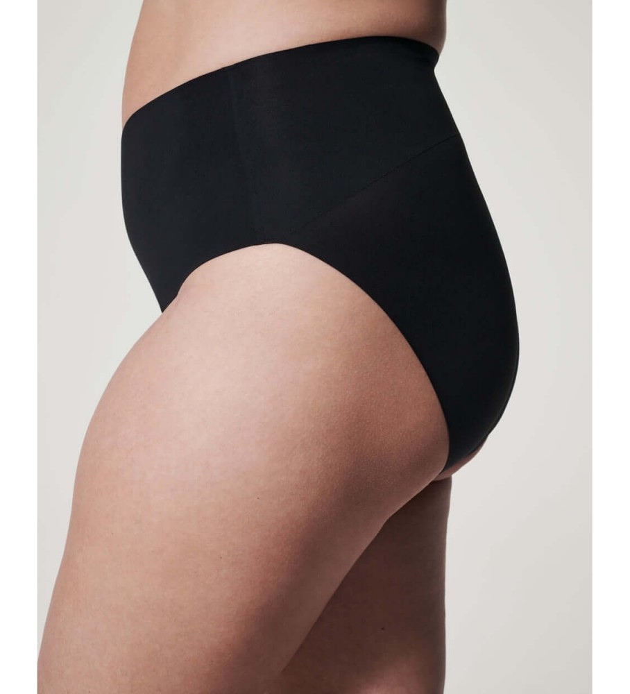 Calcinha modeladora sem costura de cintura alta SPANX preta