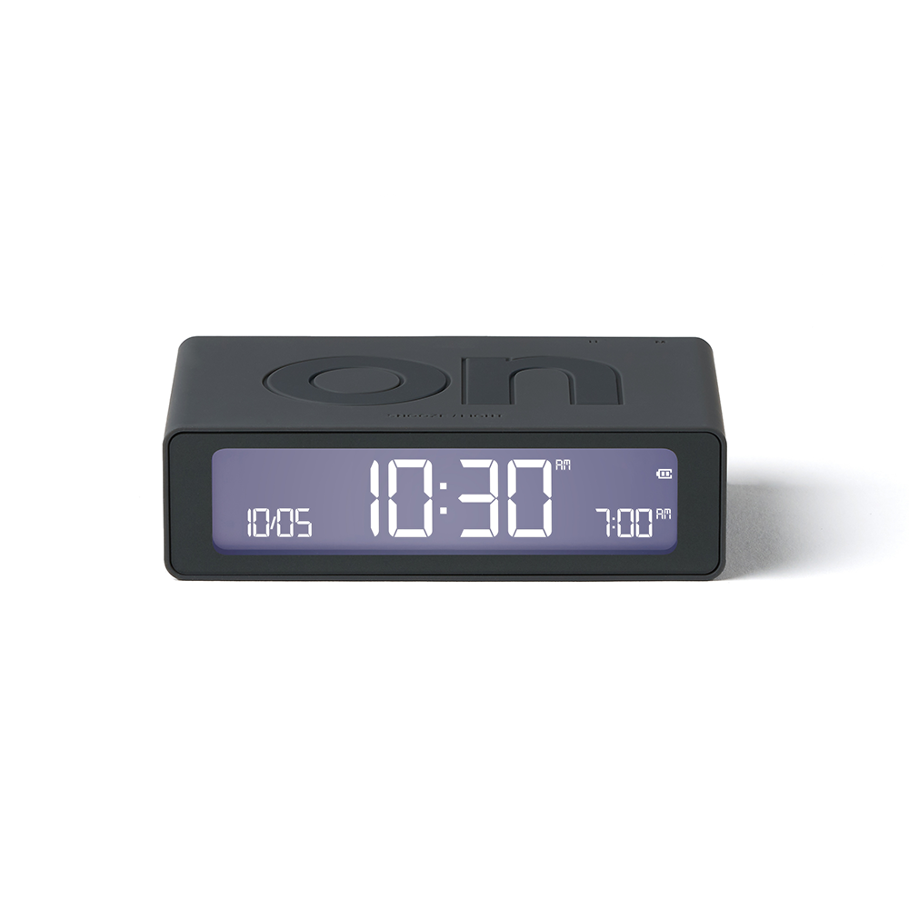 Flip Mini Digitaler Wecker Nachttisch Uhr mit LCD Display (LEX-LR158G3) - Anthrazit