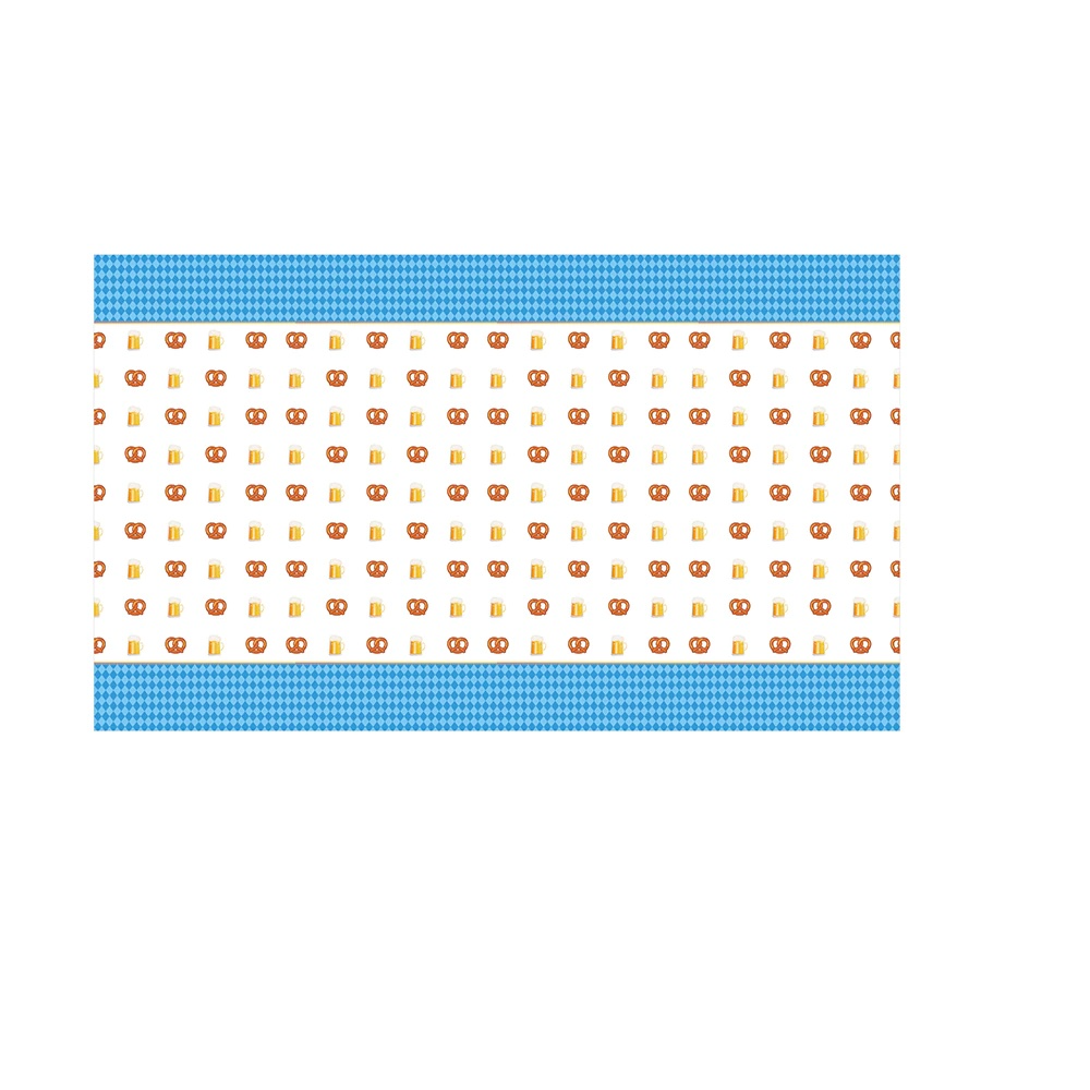 (220x130cm) Wasserabweisende Tischdecke Party Dekoration Oktoberfest Tisch Tuch - Blau / Weiss / Braun