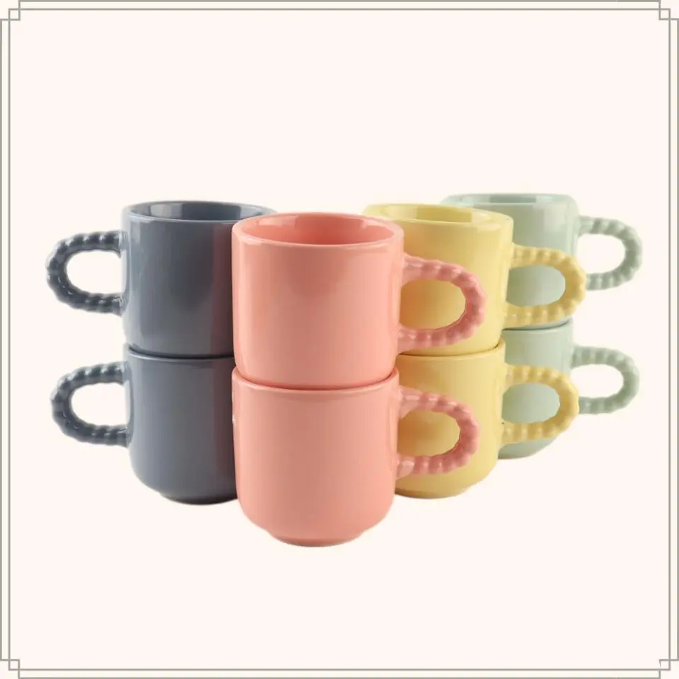 OTIX Espresso Kopjes Koffiekopjes Set van 8 Koffietassen 120 ml Aardewerk