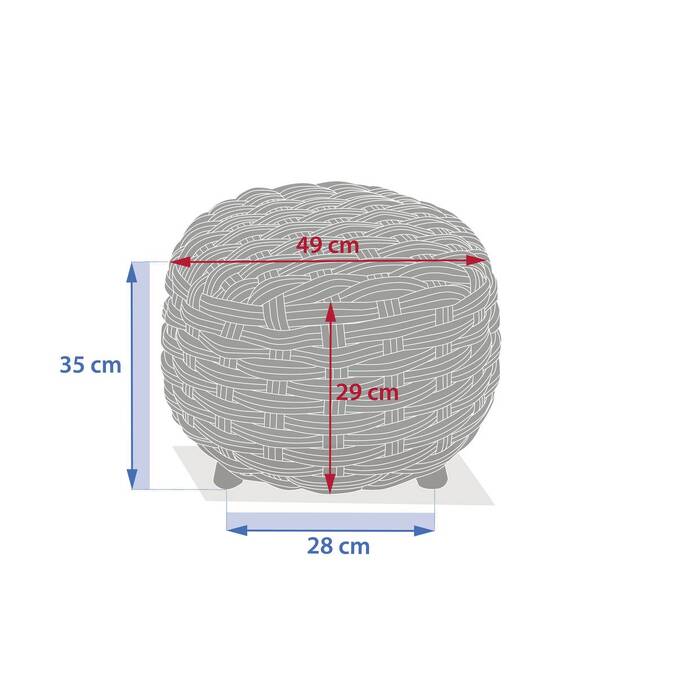 Pouf de jardin rond OBBAE Graphite