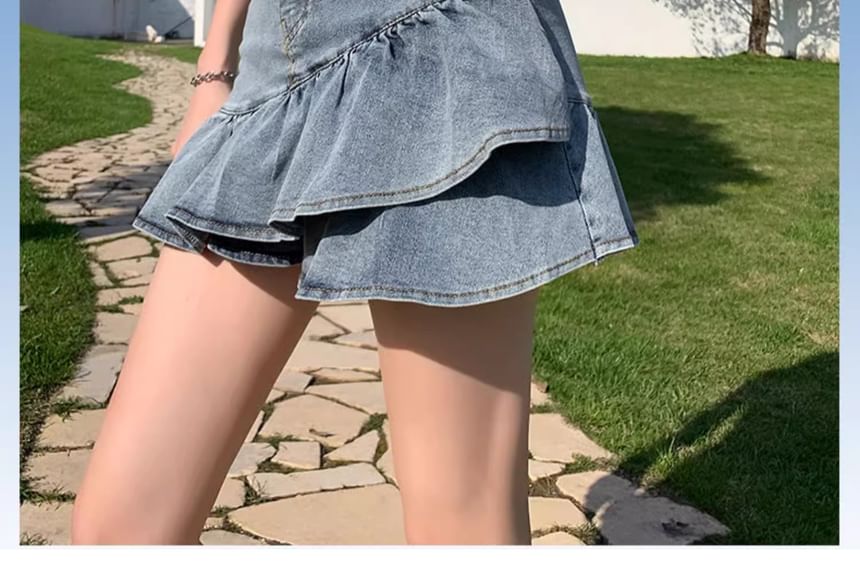 Notica - Low Rise Denim Mini Mermaid Skort