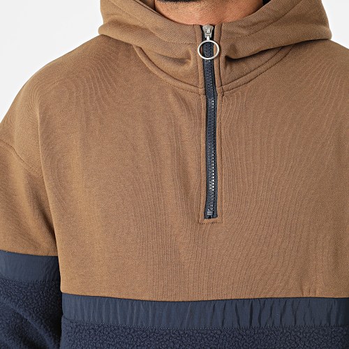 Sweat Capuche Col Zippé Polaire Vigour Quarter Marron