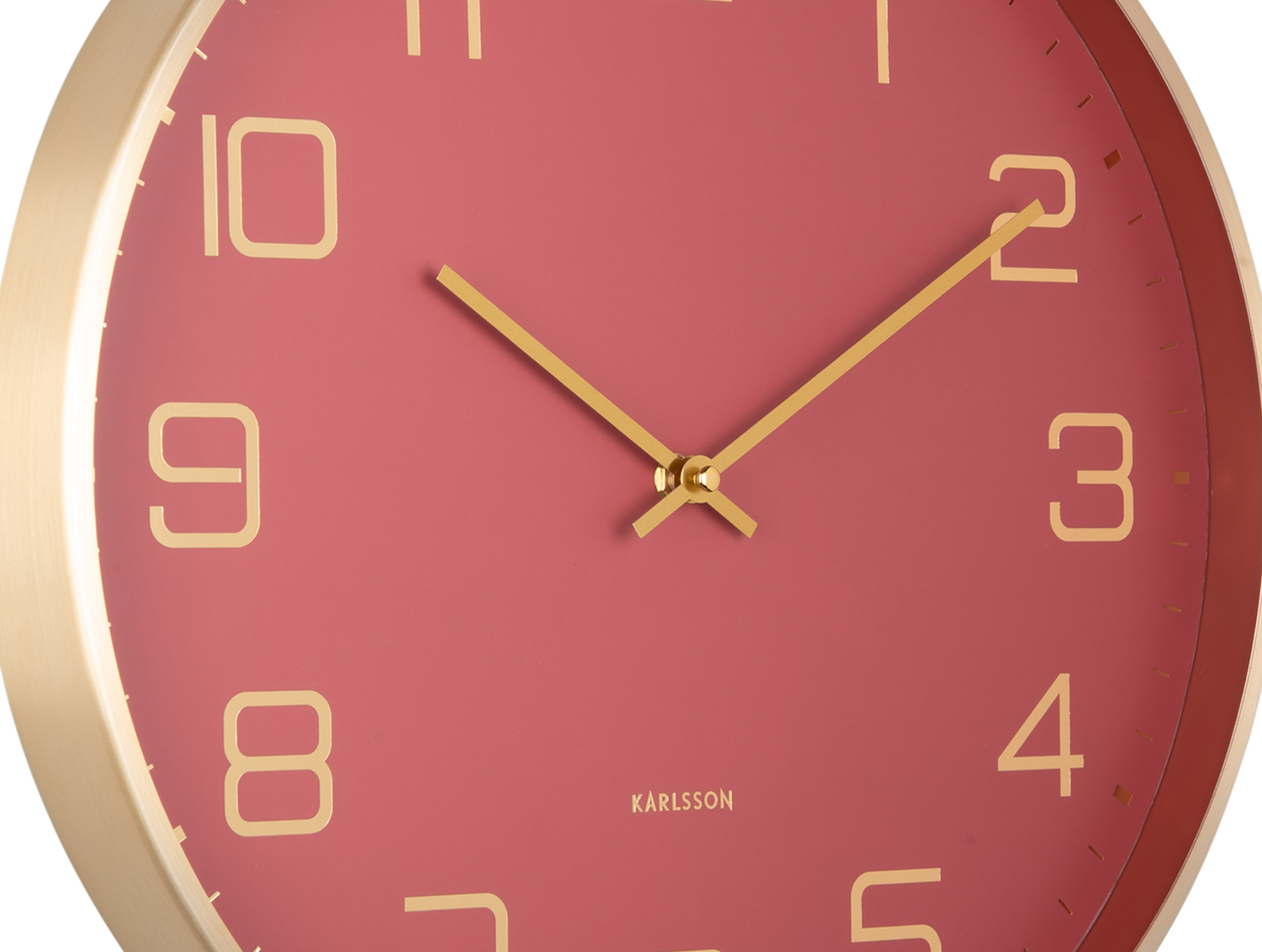 Wall clock Elegance Glow red ochre