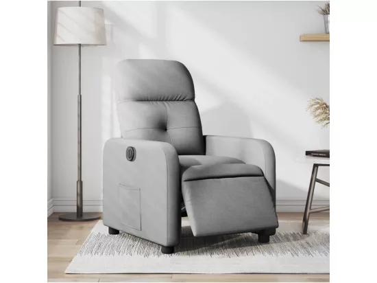 Fauteuil inclinable électrique Gris clair Tissu